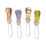 Wine Things Beach Sandals Resin Cheese Spreaders (Set of 4), Multicolor