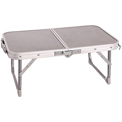 Mesita Bandeja Plegable LolaHome de Acero con Encimera Efecto Madera Gris Cover