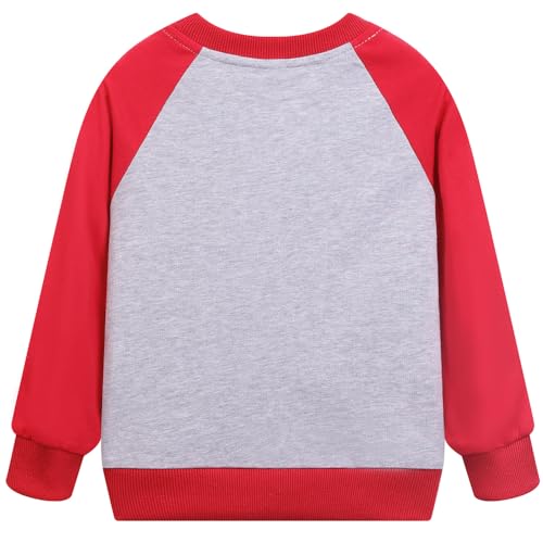 Image of Popshion Toddler Boys Sweatshirts Dinosaur Long Sleeve Pullover Crewneck Shirts Cartoon Tee Sport Tops for Kids 1-8T