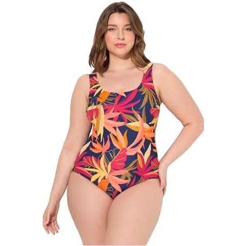 Ulla Popken Women's Gold Forest Print Swimsuit Cover