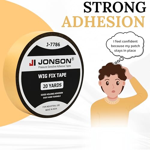 Image of Jonson Hair Wig Fix Black Tape | Strong Hold 7-14 Days | Water & Sweat Resistant | Skin-Friendly | Easy to Apply & Remove | 20 Yards