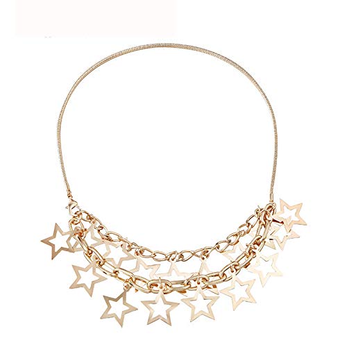 Collier étoiles jaune clair bijou femme tendance