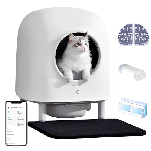 Caja de Arena para Gatos Autolimpiable, Silenciosa Caja de Arena ...