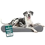 Furhaven Orthopedic Dog Bed for Large Dogs w/ Removable Washable Cover, For Dogs Up to 150 lbs - Ultra Plush Faux Fur & Suede Luxe Lounger Contour Mattress - Gray, Jumbo Plus/XXL