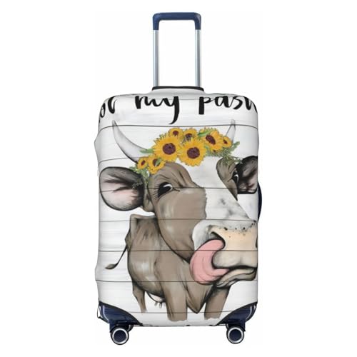 Luggage Suitcase Cover Protector, Printed Cow Sunflower Farmhouse Luggage Covers for Suitcase, Baggage Covers Fits 18-32 Inch Luggage