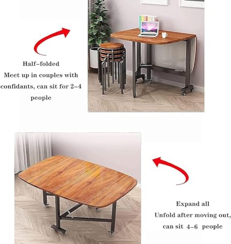 Wysuwany stół do jadalni z opadającymi liśćmi, oszczędzający miejsce design Gateleg z kółkami, wszechstronny składany stół kuchenny do mieszkań Smals i nowoczesny wystrój