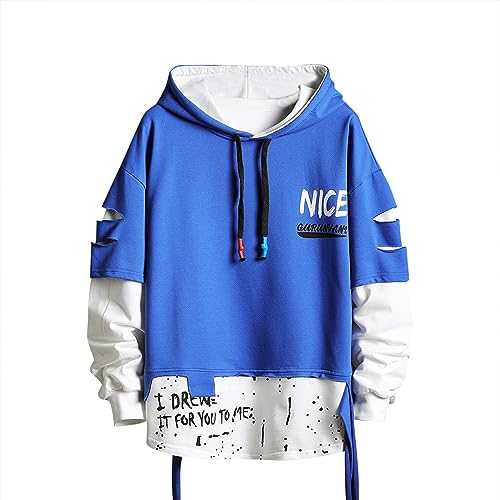 Men's Fashion Trends Hoodies Hip Hop Patchwork Sweater Hoodie Top