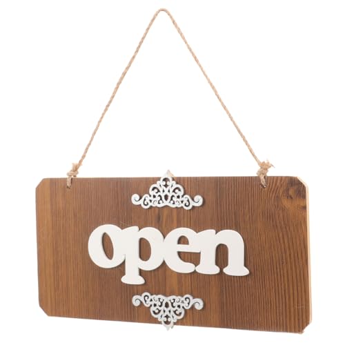 Toyvian 木製両面オープンクドサイン 高コント背景と太字フォント 店舗用ドア掛けサイン 受付状況表示 壁掛け兼用 実用的で多用途
