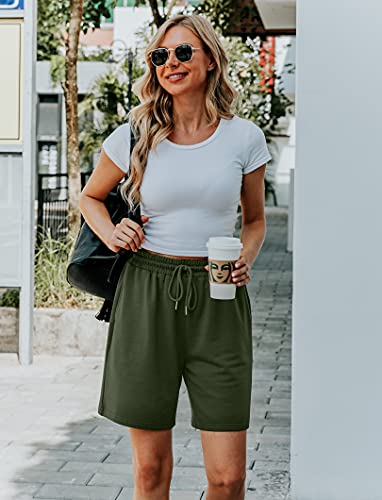 Image of Quenteen Women's Casual Summer Sweat Shorts Athletic Gym Shorts Loose Hiking Running Jogger Shorts with Pockets