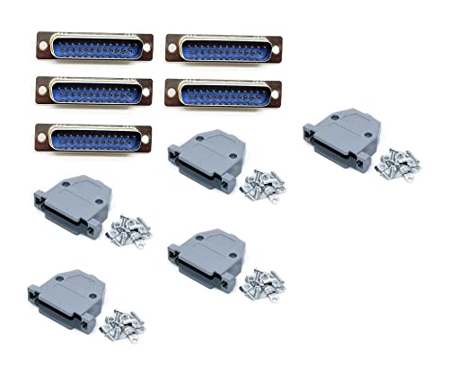 ERH India (Pack of 5) DB25 Connector Male and Male 25 Pin Electrical RS232 D-SUB Connector Solder Type 2 Row for Computer PCB DB25 Connector Male rs232 Connector Male with Cover Case (B09QL34FRY) Amazon Price History, Amazon Price Tracker