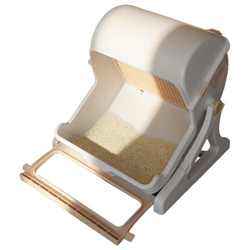 Lettiera automatica, lettiera robotica per gatti, autopulente, deodorante di sicurezza inodore, grande detergente con design aperto per mobili ad angolo per esterni e appartamenti da viaggio