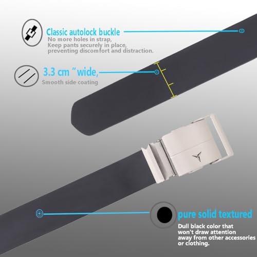 Image of Men's Formal Genuine Leather Auto-lock Adjustable Belt (JAFA-42-BL)