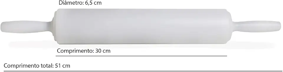 Rolo Para Massa Profissional Alto Padrão 6,5X 30 cm