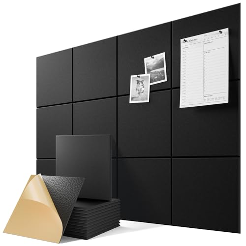 Image of 6 Pack Self-Adhesive Sound Proof Foam Panels for Walls 12 inchx12 inchx0.4 inch Fabric