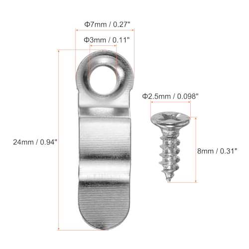 Image of HARFINGTON 100Pcs Picture Frame Backing Hardware Clips with 100Pcs Screws Photo Frame Turn Button Fasteners Picture Frame Backing Clip for Craft Hanging Picture Drawing, Silver
