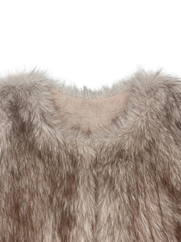 Women's Autumn Winter Sleeveless Faux Fur Open Front Cardigan Vest Coat Soft Waistcoat Jacket Outwear3