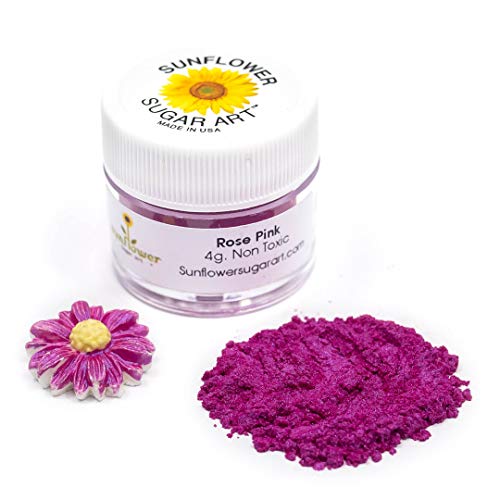 Rose Pink Edible Luster Dust | Edible Powder & Dust | Food Grade Luster Dust for Decorating, Fondant, Baking | Polvo Matizador | Cakes, Vegan Paint, & Dust | Sunflower Sugar Art