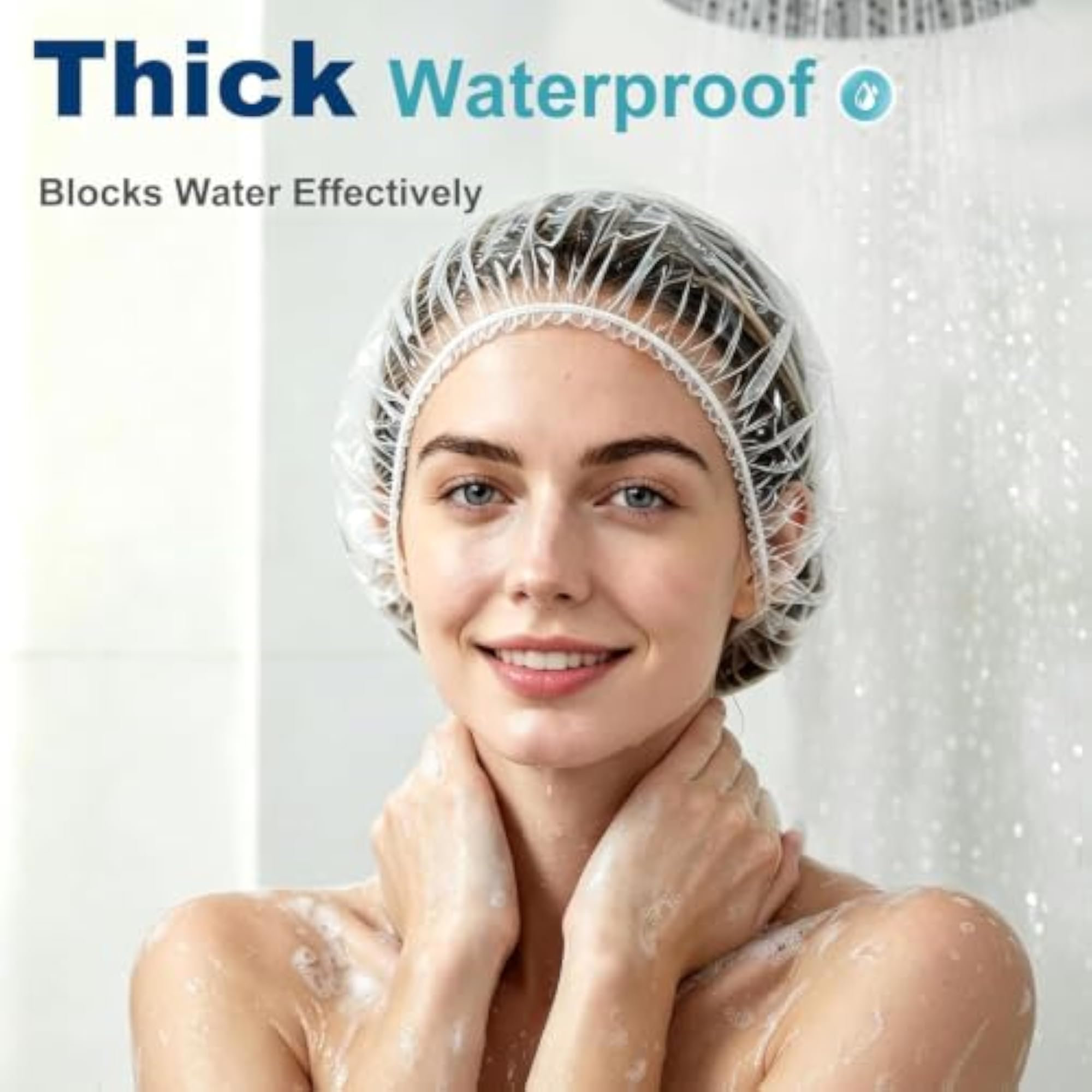 500 PCS Disposable Shower Caps, Waterproof Elastic Hair Caps