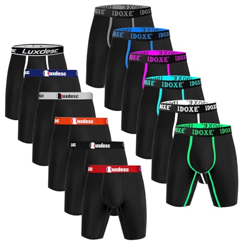 10pcs Random Boxer Briefs Comfy Men's Comfortable Slim Shaping Underwear No Fly Style2