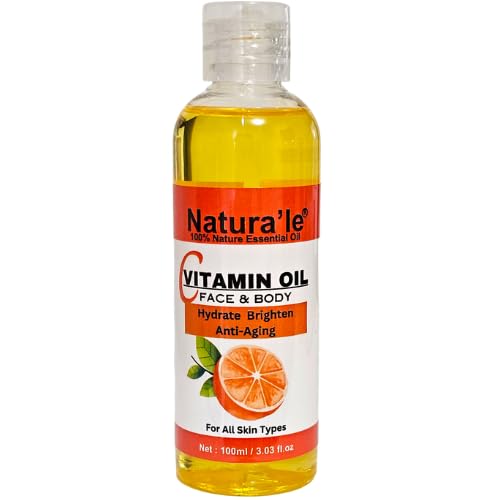 Vitamin C Oil for Skin, Hair and Body Oil Moiturizing, Body Face Massage Oil 100ml