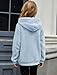 Blue Girls Fuzzy Fleece Hoodies Sweatshirt Pullover Kids Teen Loose Outwear Coat Casual Fashion with Pocket Fall Winter 6-16 Years 12-13 Years