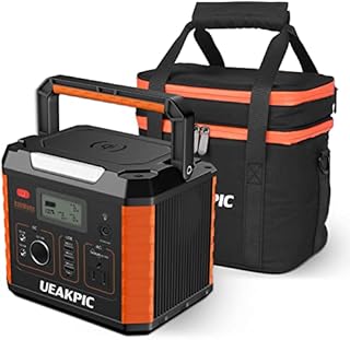 330W Portable Power Station, UEAKPIC 288.6Wh/78000mAh Solar Powered Generator with AC/DC/USB/PD60W Type-C Ports/Wireless Charger/Flashlight, CPAP Battery Backup Power Supply for Camping Travel Hunting
