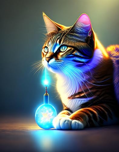 Chat magique poster décoration murale grand format impression toile 58x90