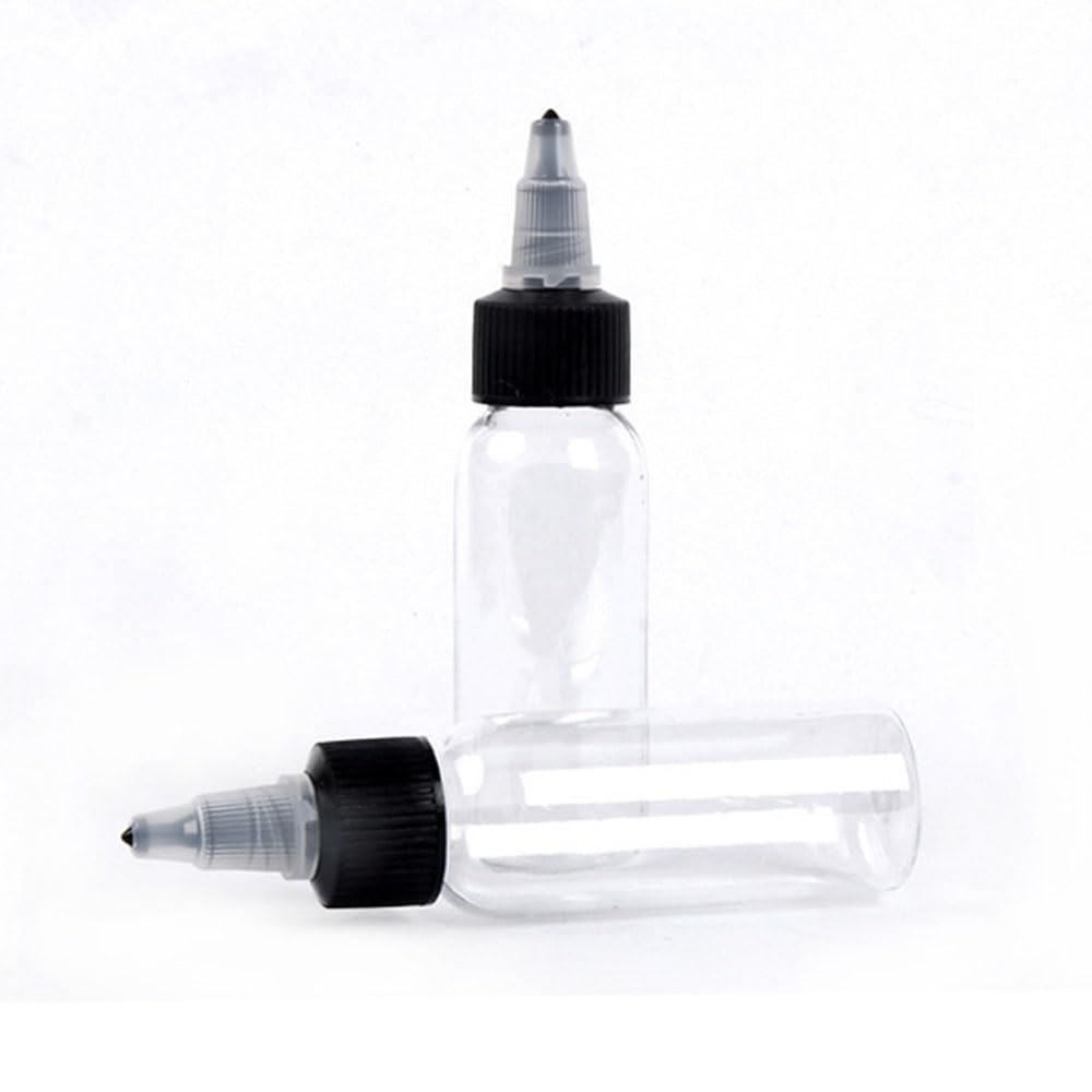 100PCS 30-250ML Nachfüllbare Kunststoff Flasche PET Öl Flüssigkeit Tropfflaschen Twist Top Cap Tattoo Pigment Tinte Container Kleber Applikator (120ML)