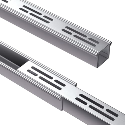 Channel Drain 1.25-Inch Wide X 3.3-Feet Long,Silver Outdoor Pool Deck