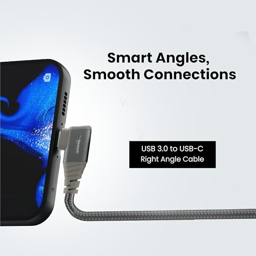 Image of Nextech USB 3.0(M) to USB-C R /A (M) Braided Cable 1.5M (Space Grey) | type c cable Fast Charging USB C Cable | Braided Type C Cable for High Speed Transfer of 5 GBPS | Charging Cable
