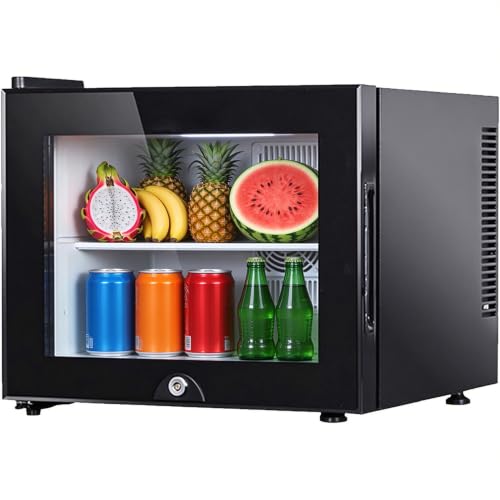 RETRIN Nevera Pequeña Portatil Eléctrica Puerta Cristal, Mini Nevera Silenciosa para Casa Y Oficina, Frigorificos Pequeños Refrescos, Cervezas, Estantes Extraíbles, Minibar 10-15°c 20L