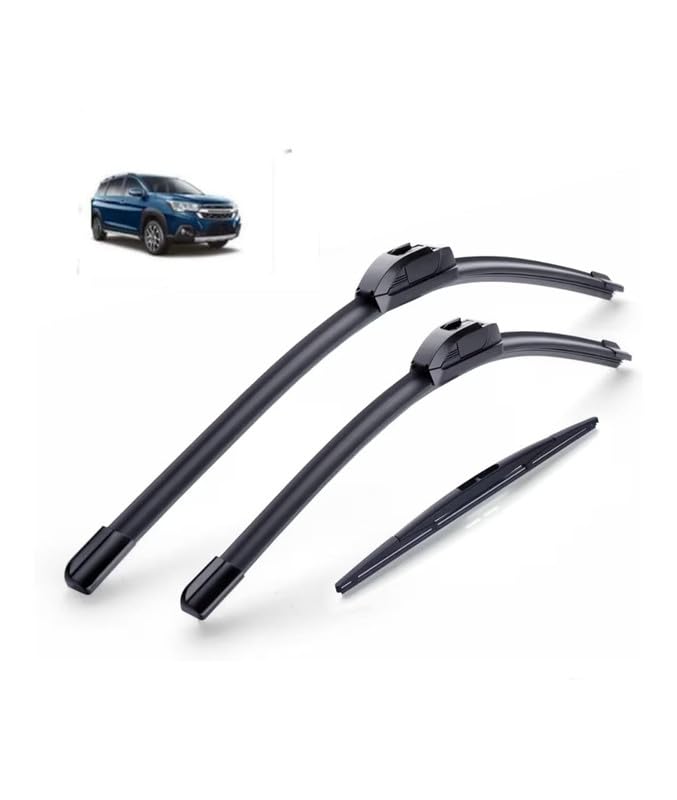 Image of Frameless /Soft Wiper Blades and Rear Wiper Blade Compatible with Maruti XL6 (24 inch16 inch10 inchFront Rear Wiper Blade Set)