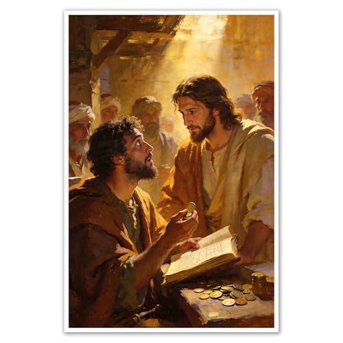 Jesus Painting Wall Art Christian The Calling of Matthew: A