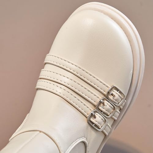 Knee Length Riding Boots for Girls Side Zipper High Tall Combat Boots with Buckles Round Toe Low Heels for Fall Winter4