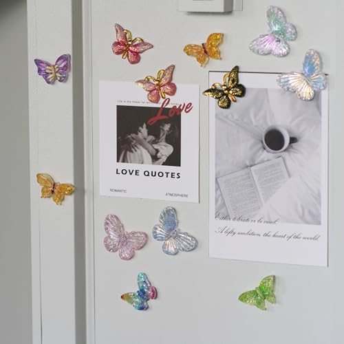 Imanes decorativos de mariposa 3D Tandarui 18 piezas miniatura 3
