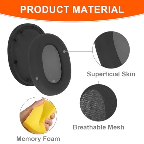 Image of ZORBES Premium Replacement Earpads Compatible with Sony WH-1000XM6 Headphones, Enhanced Comfort, Durable PU Leather & Sound Isolation, Ear Pads Cushions for Over-Ear Headphones