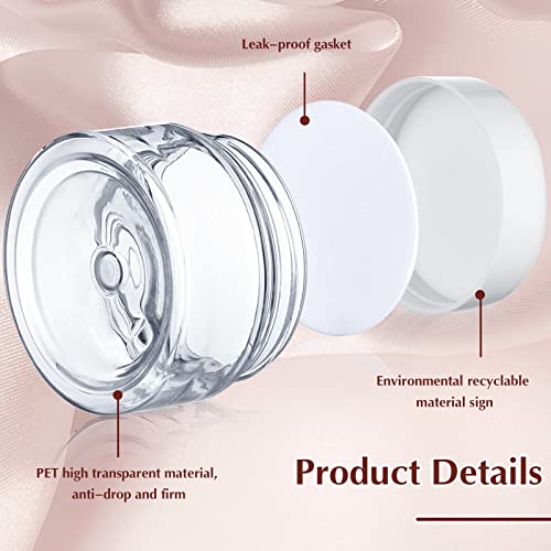 SATINIOR 100 Pcs Plastic Jars with Lids Small Containers Lids Wide Mouth Small Plastic Containers for Lotion Cream Rhinestones Body Butters Travel Storage (2 oz,White)4