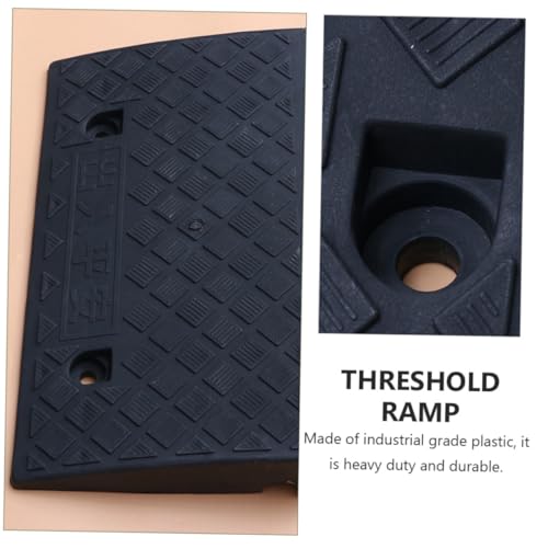 Rampa de carga para automóvil y motocicleta FOMIYES, pendiente de plástico, alfombra triangular de goma negra de 50 × 27 × 9 cm para umbral de motocicleta y silla de ruedas miniatura 3