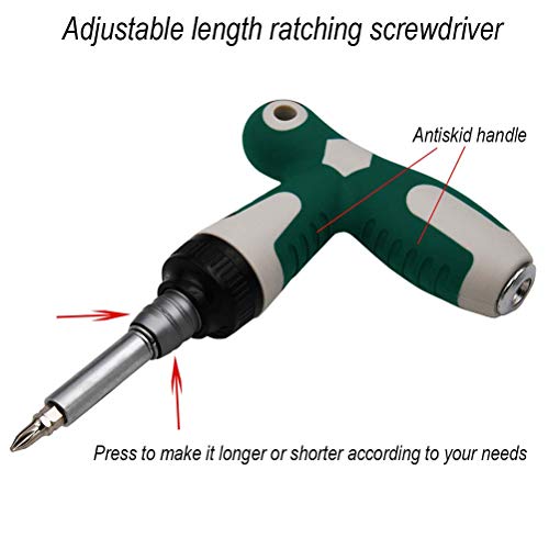 Ratcheting Screwdriver, Liangery T Handle Ratchet Screwdriver Set With Multi Bits Adjustable Length Ratcheting Screwdriver Kit With Case Multibits Socket Ratchet Wrench Set 41 In 1 #TOP2