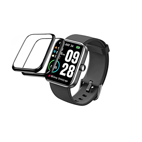 Tznzxm [2-Pack] for TOZO S2 Smartwatch Screen Protector, Full Coverage 3D Curved Edge Frame Case Friendly Anti Scratch Anti-Bubble HD Clear PET Film for TOZO S2 1.69-inch smartwatch Smart Watch