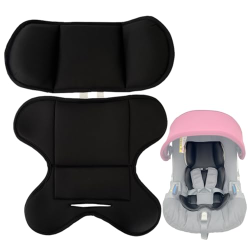 Image of Infant Insert Liner Seat Cushion Compatible with Doona /Graco Snugride /Evenflo Pivot /Chicco Keyfit /Britax-Head and Body Support Skin Friendly Breathable Mesh Fabric (Black)