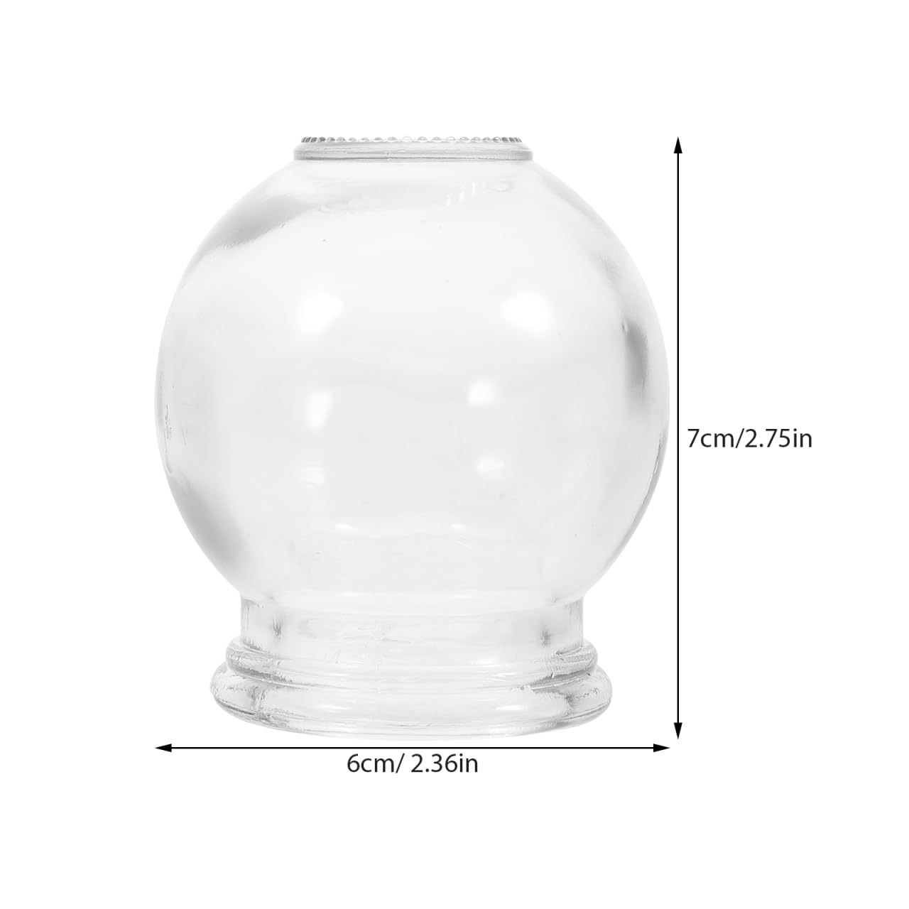 Ensemble De Thérapie Par Ventouses En Verre 6 Pièces Tasses De Massage Sous Vide Pour Stimulation Musculaire Et 2.76 Pouces