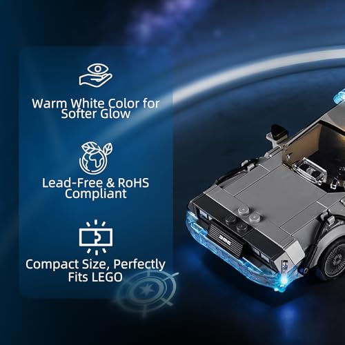 Image of YEABRICKS LED Light for Lego-77256 Speed Champions Time Machine from Back to The Future Building Blocks Model (Building Set NOT Included)