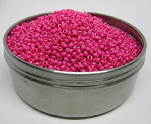 0.71oz Rocailles PRECIOSA Seed Beads 10/0 (Aboot 2.3 mm), Pink Intensive Terra