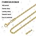 Fiusem 18K Gold Plated Necklace for Men, 2.5mm Mens Chain Necklace, 18K Gold Plated Stainless Steel Rope Chain 20 Inch