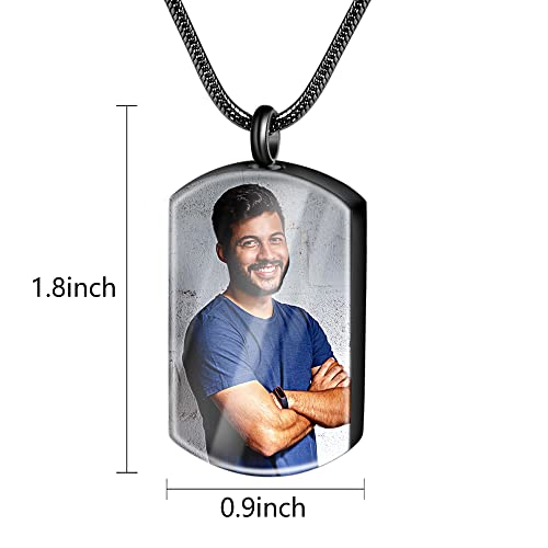 Bivei Personalized Urn Necklace for Ashes, Custom Photo Ashes Necklace for Human Pet, Memorial Keepsake Cremation Jewelry Gifts for Women Men2