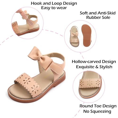 Image of PHIRAMIN Toddler Flower Girl Sandals - Girl Dress Shoes Toddler Little Kid Wedding Party