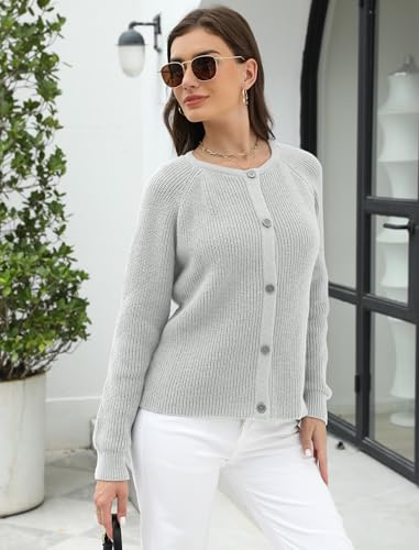 ZAFUL Women's 2025 Spring Fall Cropped Cardigan Lightweight Long Sleeve Knit Outerwear Daily Office Wear Trendy Y2K Crop Top Grey4