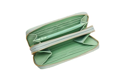 Image of Daisy Rose Dual Zipper Phone Clutch and Wallet for Women - RFID Blocking, PU Vegan Leather Multi-Card Organizer