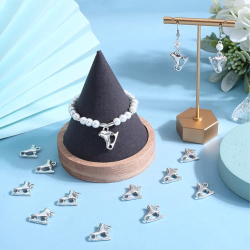 SUNNYCLUE 1 Box 30Pcs Alloy 3D Ice Skate Charms Bulk Skating Charm Tibetan Alloy Silver Vintage Antique Sports Shoes Skates Charms for jewellery Making Charms Keychain Dangles Earring Necklace DIY - Image 4